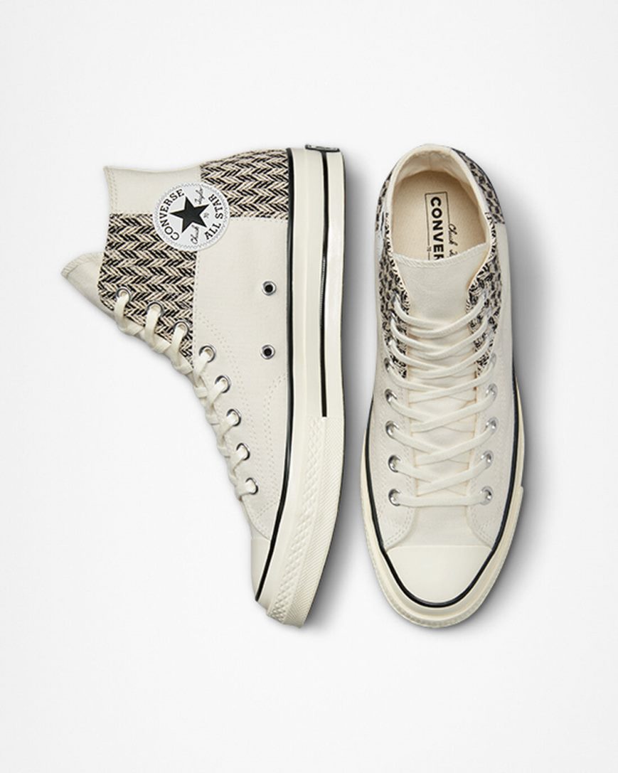 Pánské Boty Vysoké Converse Chuck 70 Patchwork Béžový Bílé Černé | CZ QVHX86